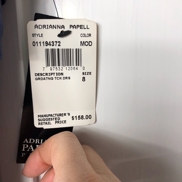 ADRIANNA PAPELL COCKTAIL Ruffle Organza Dress Size 8P 0700 - Picture 8 of 9